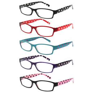 Paquete de 5 Gafas de Lectura con Protección Anti Luz Azul y Diseño de Puntos, para Hombre y Mujer, Ligeras y Modernas, para Uso Diario en la Oficina, Venta al Por Mayor - Product Image 1