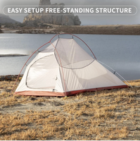Carpa de Camping Ultraligera Plegable de Doble Capa para las Cuatro Estaciones, Tipo Domo para 2 Personas, Impermeable 4000mm, Equipo de Camping para Exteriores