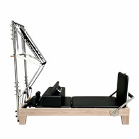 Reformer Pilates en Bois d'Érable avec Serviette, Demi-Reformer Élevé, Qualité Commerciale, Robuste et Réglable pour la Maison, la Salle de Sport et le Studio