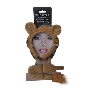 Accessoires pour déguisement d'animaux personnalisés d'Halloween, ensemble <span class=keywords><strong>de</strong></span> 2 pièces <span class=keywords><strong>de</strong></span> tigre, zèbre, souris, lion, chien, <span class=keywords><strong>loup</strong></span>, chat, éléphant, oreilles <span class=keywords><strong>de</strong></span> tigre, bandeau et queue - Product Image 4