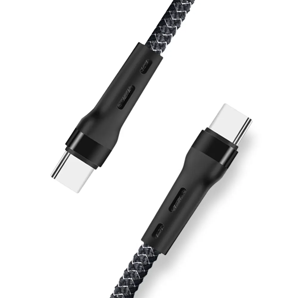 Оптовая продажа высокое качество плетеный 1 м USB C Type C кабель для передачи данных PD 65 Вт 5A Быстрая зарядка кабель зарядного устройства Type C