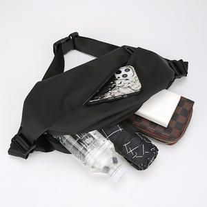 Sac de taille Bojue Rhino pour homme, sac de poitrine imperméable de grande capacité pour sports de plein air, couleur unie noir/gris - Product Image 2