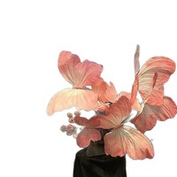 Dekorasi Panggung Pernikahan Kupu-kupu Bunga Raksasa Seni Kertas Buatan Tangan Realistis yang Dapat Disesuaikan, Ornamen Jendela Cantik, Perlengkapan Tata Letak
