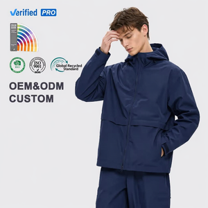 Abrigo con Capucha Ligero y Cortavientos para Hombre, Cierre Completo, Corte Holgado, Informal, para Caminar, Personalizable ODM - Product Image 1
