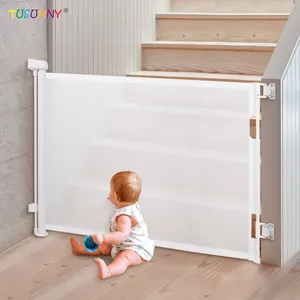 Puerta de seguridad para bebé, puerta retráctil de malla para bebé, puerta de seguridad de escalera retráctil personalizada para bebé