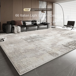 2025 cao cấp tùy chỉnh ý ánh sáng sang trọng phòng khách màu xám sofa dễ dàng để chăm sóc trừu tượng Polyester Thảm Máy làm - Product Image 1