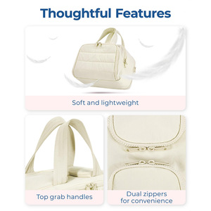 Medium Capacity Eco-Friendly Fashion Zipper Foldable Durable Portable Travel Hand Carry Puffy Wide Opening Cosmetic Storage <b>Bag</b> - Product Image 4