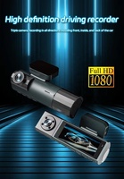 Enregistreur vidéo DVR de voiture avant et arrière 3.18 P de 1080 pouces avec double objectif en aluminium grand Angle 24H surveillance du stationnement caméra de tableau de bord de voiture