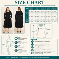 Robe midi élégante en coton et élasthanne tricoté, coupe trapèze, col rond, manches longues, 280 GSM, opaque, grande taille, pour femme, hiver, personnalisable avec logo OEM