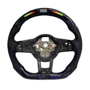Volante LED de Fibra de Carbono Forjado para Volkswagen <span class=keywords><strong>Golf</strong></span> MK7 MK7.5 MK6 MK5 MK4 GTI Polo GTS GTD GTE <span class=keywords><strong>R</strong></span> Passat <span class=keywords><strong>R</strong></span>-<span class=keywords><strong>Line</strong></span> - Product Image 1