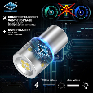 Bombillas LED T20 7440 W21W 7443 16SMD LED 1156 BA15S P21W Bau15S <span class=keywords><strong>PY21W</strong></span> para Luces de Giro, Accesorios de Iluminación para Automóviles - Product Image 5