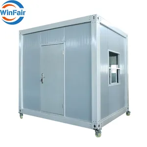 WinFair Steel Structure Outdoor Mobile Kiosk Detachable Sandwich Panel Portable Ticket House Security Booth Guard Sentry Box