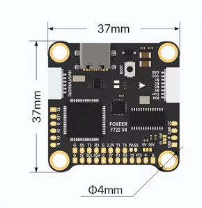 Foxeer <span class=keywords><strong>F722</strong></span> V4 MPU6000 8S Dual BEC Barometer X8 ชุดควบคุมการบิน 37*37 มม. สีดำ สำหรับ DIY RC แข่ง FPV โดรน - Product Image 5