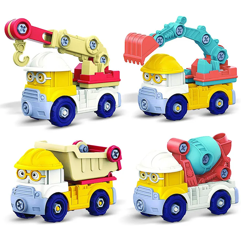 جديد 4 نماذج مختلطة لعبة مجسمة لسيارات التصنيع وهندسة البناء شاحنة تجميع لعبة للأطفال سيارة بناء لعبة