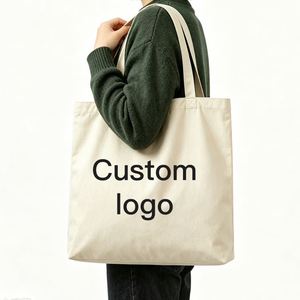 Full Printing Logo Washable Cotton Canvas Handbag Large Capacity Durable Ladies' Shopping Shoulder <b>Reusable</b> Grocery Tote <b>Bag</b> - Product Image 1