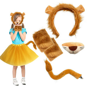 Accessoires <span class=keywords><strong>Cheveux</strong></span> Lion pour Enfants : Ensemble <span class=keywords><strong>Bandeau</strong></span>, Jupe Tutu, Oreilles, Queue, Nœud, Gants et Griffes pour Fête d'Halloween - Product Image 3