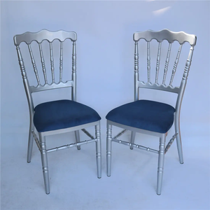 Silla de comedor Napoleón neoclásica francesa, Metal duradero apilable para exteriores, hogar, Hotel, boda, uso en la habitación - Product Image 3