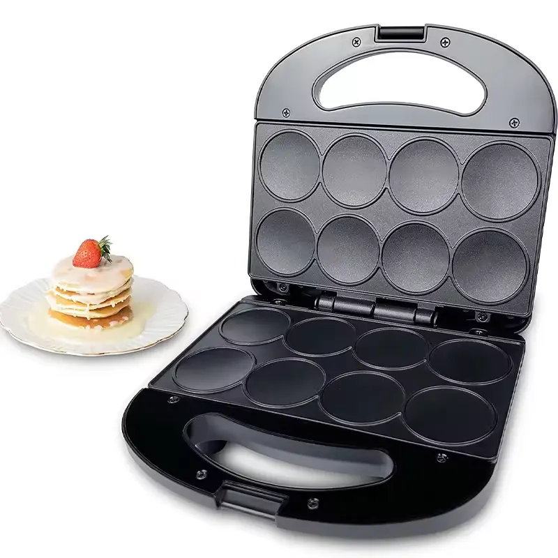 붙지 않는 접시가 있는 Aifa 미니 팬케이크 메이커 기계, 작은 팬케이크 철판은 8 개의 작은 팬케이크를 만듭니다