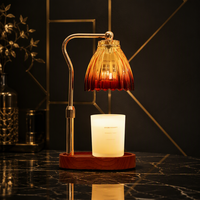 Lampe chauffe-bougie décorative électrique haut de gamme, élégante et tendance, en métal gaufré, avec minuterie, sans fumée, pour diffusion de parfum et veilleuse