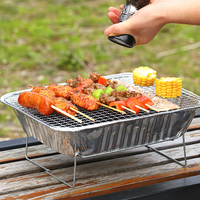 Barbecue portable pliable miniature en acier au charbon de bois jetable