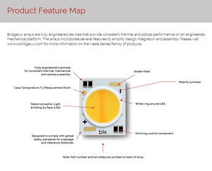 Chip de Iluminación COB CCT Blanco Cálido Bridgelux BXRV-DR-1830H-1000-B-13, 1800K-3000K, Ra95, 1150lm, 110, Regulable, 50000 Horas - Product Image 3