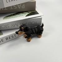 Figurine de chiot réaliste imprimée en 3D, Teckel articulé avec articulations mobiles, jouet cadeau, objet de collection tendance, artisanat en plastique de Teckel