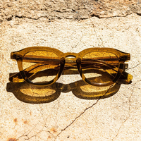 Lunettes de soleil Finione Summer Lime Green Candy Lens pour hommes et femmes, en acétate, rectangulaires, cool