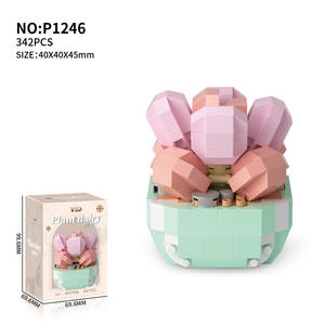 Juegos de bloques de construcción de micropartículas compatibles, modelo de flor inmortal en maceta ensamblada para niños, adornos de escritorio, juguetes para niños - Product Image 6