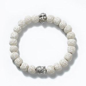 F116 Colorful <strong>Heaven</strong> <strong>and</strong> <strong>Hell</strong> Buddha Head Skull Design lava Rock Customised Bracelet - Product Image 3