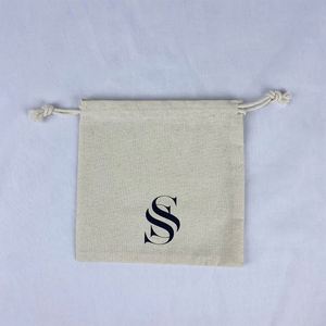 Reusable Small Drawstring Bag 100% Organic Cotton Drawstring Bag Eco-friendly Dust Pouch Bag - Product Image 3
