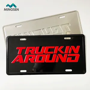 Geen Moq <span class=keywords><strong>Custom</strong></span> Logo Aluminium Reliëf Deocrative Kenteken Voor Voor En Achter Van Auto - Product Image 1