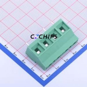 DB910-9.52-4P-GN-S Screw Terminal Block Through hole Component (THT),P=9.52mm Connector 1x4P 9.52mm Green Through Hole - Product Image 1