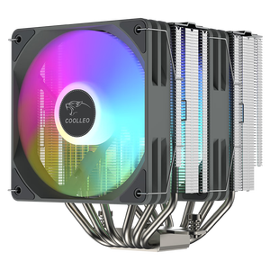 COOLLEO B60T Dual <b>Fan</b> CPU Cooling Pure BKWH RGB Aluminum Heatsink Double Tower Radiator for COOLLEOB60T - Product Image 3