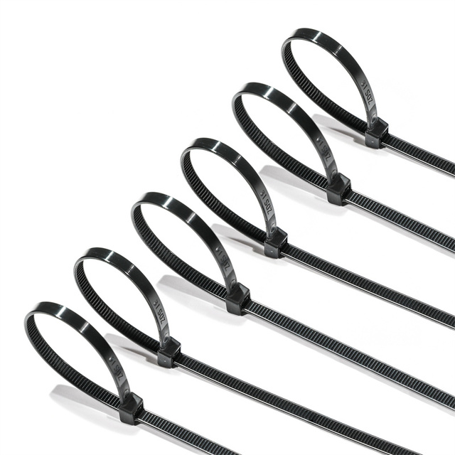 China Manufacture 100pcs Package UV protection Black Nylon 66 Fire Resistance Reusable Plastic Cable Tie