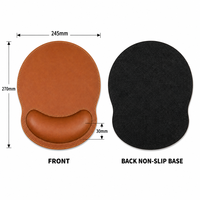 Tapis de souris de jeu en cuir personnalisé avec repose-poignet, forme ronde, pour ordinateur et bureau