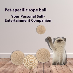 Bola Tali Rajut Tangan AROMA 6CM Ramah Lingkungan untuk Latihan Kucing Anjing Burung Beo Mainan Hewan Peliharaan Dekorasi Rumah Tahan Aus - Product Image 3