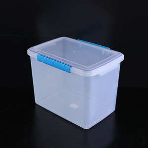 Rectangular Double-Clasp <b>Plastic</b> Refrigerator Storage <b>Containers</b> Stackable With Clip-On <b>Lid</b> For Back To School Organization - Product Image 4