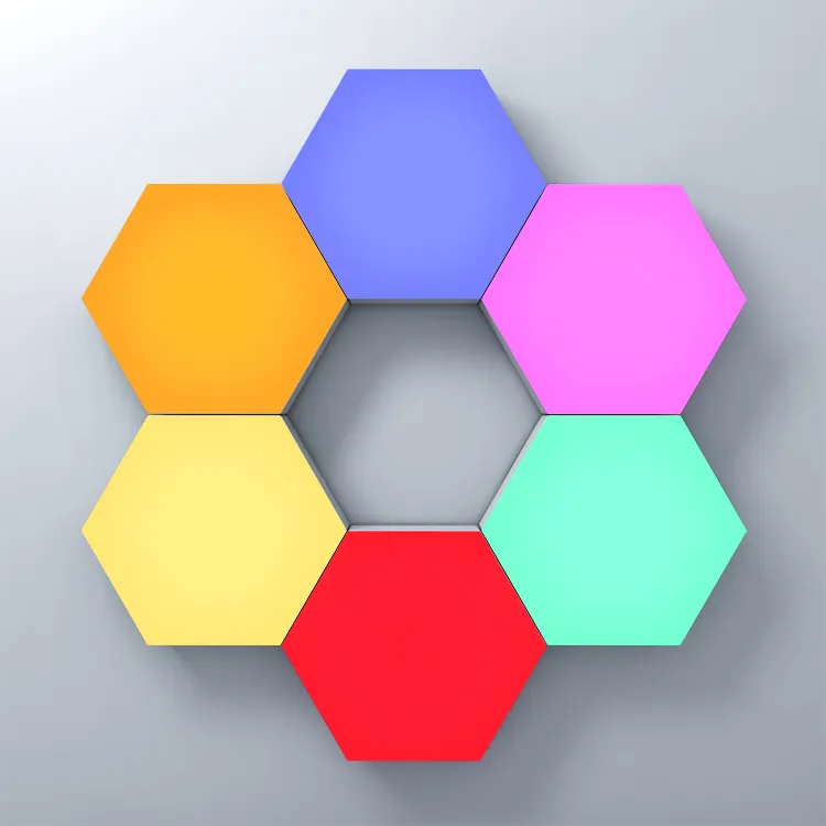 Minimalist touch change color honeycomb combination RBG color night light wall decoration design lighting