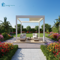 Pergola motorisée rétractable en aluminium pour balcon, taille personnalisée, haute qualité, installation facile, imperméable, Sweet Home