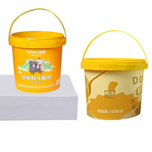 Vente en gros 280ML 500ML 1L Litres Petit seau carré transparent de qualité alimentaire Fûts ronds en plastique transparent avec couvercles scellés - Product Image 1