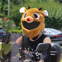 Housse de casque de moto en peluche amusante motif lapin, protection mignonne pour casque, vente directe usine