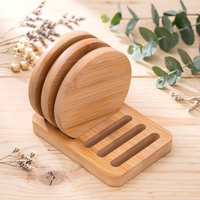 Ensemble de sous-verres minimalistes en bambou, support créatif pour cérémonie du thé, présentoir en bois pour tasses à thé, support isolant thermique pour boissons