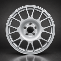Nouvelle jante en alliage d'aluminium forgé 15 rayons style rallye argent mat logo personnalisé course 16-22 pouces 5x114.3