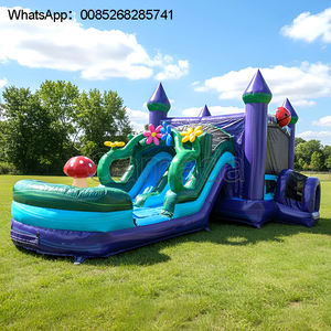 Castillo Inflable Rosa y Morado con Tobogán Acuático/Seco, Casa de Brinco Inflable para Niñas, Combo de Castillo Inflable con Tobogán Acuático y Gran Piscina - Product Image 5