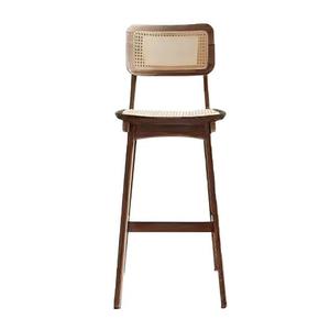 BILIDO Nuevo Taburete de Bar Moderno de Madera Maciza con Respaldo, Silla Alta para Isla de <span class=keywords><strong>Cocina</strong></span> - Product Image 4