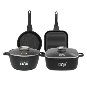 Winning Star 4-Piece Non-Stick Cookware <b>Set</b> With Lids For Frying Boiling And Hot <b>Pot</b> Use - Product Image 5