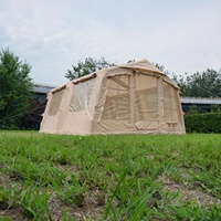 Tente Gonflable Familiale de 13,68 m² avec Quatre Fenêtres et Entrée Avant pour le Camping en Plein Air