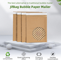 Expédition transfrontalière e-commerce : Éliminez les pénalités pour l'emballage plastique avec les enveloppes à bulles compostables JifBag à double coussin.