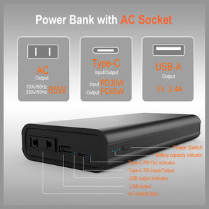สถานีพลังงาน AC แบบพกพาขนาดเล็ก25000มิลลิแอมป์ต่อชั่<span class=keywords><strong>ว</strong></span>โมง85<span class=keywords><strong>ว</strong></span>ัตต์สำหรับแล็ปท็อปพลังงานอิน<span class=keywords><strong>เวอร์</strong></span>เตอร์อลูมิเนียมอัลลอยด์สำหรับใช้งานกลางแจ้ง - Product Image 2