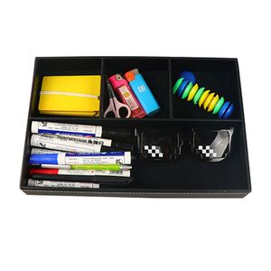 Boîte de rangement de bureau multifonctionnelle en cuir PU durable et résistante aux rayures pour accessoires de rangement à domicile et au bureau - Product Image 3